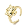 Brass Cubic Zirconia Open Rings RJEW-R141-04G-1
