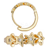 1 Pair Brass Clear Cubic Zirconia Star Hoop Earrings EJEW-BBC0002-13-6