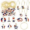 Independence Day DIY Wine Glass Charms  Making Kits DIY-FS0009-55-1
