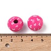 Valentine's Day Spray Painted & Printed Wood European Beads WOOD-L023-03E-3