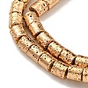 Electroplated Natural Lava Rock Beads Strands G-I360-J01-02-3