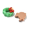 Wreath & Santa Claus & Hat Christmas Theme Opaque Resin Cabochons RESI-B037-04-2