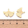 Textured 304 Stainless Steel Leaf Shape Pendants STAS-T073-01G-3