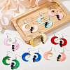 9 Sets 9 Colors Moon & Star & Cat Resin Asymmetrical Earrings EJEW-FI0002-35-5