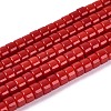 Opaque Solid Color Glass Beads Strands GLAA-N026-2x4mm-06-1
