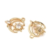 Brass Pave Cubic Zirconia Moon with Sun Charms KK-A286-03G-2