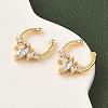 Brass Pave Clear Cubic Zirconia Circular/Horseshoe Barbell Nose Rings EJEW-D337-18C-G-2