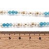 Natural Pearl & Faceted Round Dyed Natural Sky Blue Agate & Brass Beaded Necklace Making KK-H292-60G-3
