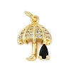 Rack Plating Brass Micro Pave Cubic Zirconia Pendants KK-R166-02G-02-1