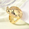 Brass Micro Pave Clear Cubic Zirconia Open Cuff Rings for Women RJEW-I111-03G-02-3