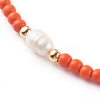 Natural Shell Initial Pendant Necklaces NJEW-JN03405-5