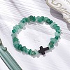 Natural Green Aventurine Chips Stretch Bracelets for Women Men BJEW-JB11341-04-1