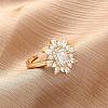 Brass Micro Pave Clear Cubic Zirconia Cuff Rings for Women RJEW-A062-03G-1