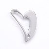 Tarnish Resistant 304 Stainless Steel Open Heart Pendants STAS-I094-17P-2