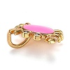 Real 18K Gold Plated Brass Micro Pave Clear Cubic Zirconia Charms ZIRC-L100-020F-G-3
