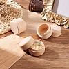 Round Beechwood Jewelry Storage Gift Box with Lid LS-CON-WH0085-57-5