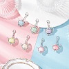 Acrylic Imitation Pearl & Tibetan Silver Alloy Teapot Pendant Decorations HJEW-JM03980-1