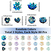 240Pcs 3 Styles Opaque Resin Beads RESI-SC0036-64-2