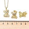 Bear Brass Micro Pave Cubic Zirconia Stud Earrings & Pendant Necklaces Sets SJEW-Z002-01G-5
