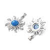 Brass Micro Pave Cubic Zirconia with Resin Pendants KK-Z103-09P-01-2