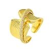 Brass Micro Pave Cubic Zirconia Open Cuff Ring RJEW-K256-14G-1