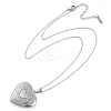 Anti-Tarnish 304 Stainless Steel Heart Locket Pendant Cable Chain Necklaces for Women LS-NJEW-M050-04F-P-4