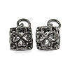 Rack Plating Brass Micro Pave Clear Cubic Zirconia Charms KK-F089-15EB-1
