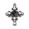 Cross Theme Brass Micro Pave Clear Cubic Zirconia Pendants LS-ZIRC-I067-04A-02-1