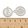 DIY Flat Round Brass Micro Pave Clear Cubic Zirconia Pendant Necklaces Making Kits KK-S386-39P-4