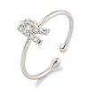 Rack Plating Brass Open Cuff Rings for Women RJEW-F162-02P-R-1