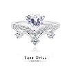 Rhodium Plated 925 Sterling Silver Micro Pave Cubic Zirconia Finger Rings for Women WG9CD14-03-4