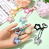 Acrylic Butterfly Pendant Decoration HJEW-YW00058-01-5