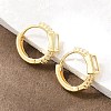 Rectangle Brass Micro Pave Clear Cubic Zirconia Hoop Earrings EJEW-D348-05G-1