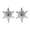 Star Brass Micro Pave Cubic Zirconia Ear Studs EJEW-D304-36P-2