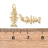Brass Micro Pave Cubic Zirconia Charms KK-C143-41B-G-3