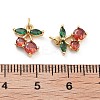 Cherry Rack Plating Brass Micro Pave Cubic Zirconia Charms LS-KK-G512-24G-3