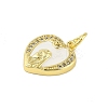Brass Micro Pave Clear Cubic Zirconia Pendants KK-E111-46G-06-2