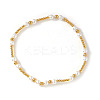 304 Stainless Steel & Imitation Pearl Beaded Stretch Bracelets PU8639-3-1