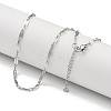 304 Stainless Steel Dapped Chain Necklaces LS-NJEW-H043-05P-1