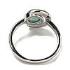 Natural Amazonite Adjustable Rings RJEW-K269-09P-10-3