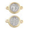 Rack Plating Religion Brass Connector Charms X-KK-B097-02G-1
