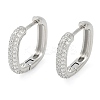 Rack Plating Square Brass Micro Pave Cubic Zirconia Hoop Earrings EJEW-Z059-13P-2