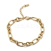 304 Stainless Steel Figaro Chains Bracelet for Women BJEW-Z140-03G-4