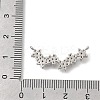 Brass Micro Pave Clear Cubic Zirconia 6 Flower Links Connector Charms KK-D431-072P-3