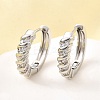 Brass Micro Pave Clear Cubic Zirconia Hoop Earrings EJEW-Z121-13P-1