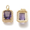 Brass Glass Charms LS-ZIRC-F116-09B-G-2