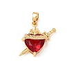 Brass Micro Pave Cubic Zirconia Pendants KK-F917-08G-01-1