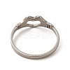 Non-Tarnish 201 Stainless Steel Hollow Out Heart Hand Finger Ring for Women LS-RJEW-K239-03P-2