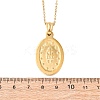 304 Stainless Steel Oval with Virgin Mary Pendant Necklaces for Women NJEW-B149-02G-5