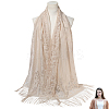 Polyester Lace Tassels Gauze Scarf for Women AJEW-WH20077-040A-1